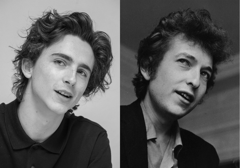 Timothee Chalamet and Bob Dylan